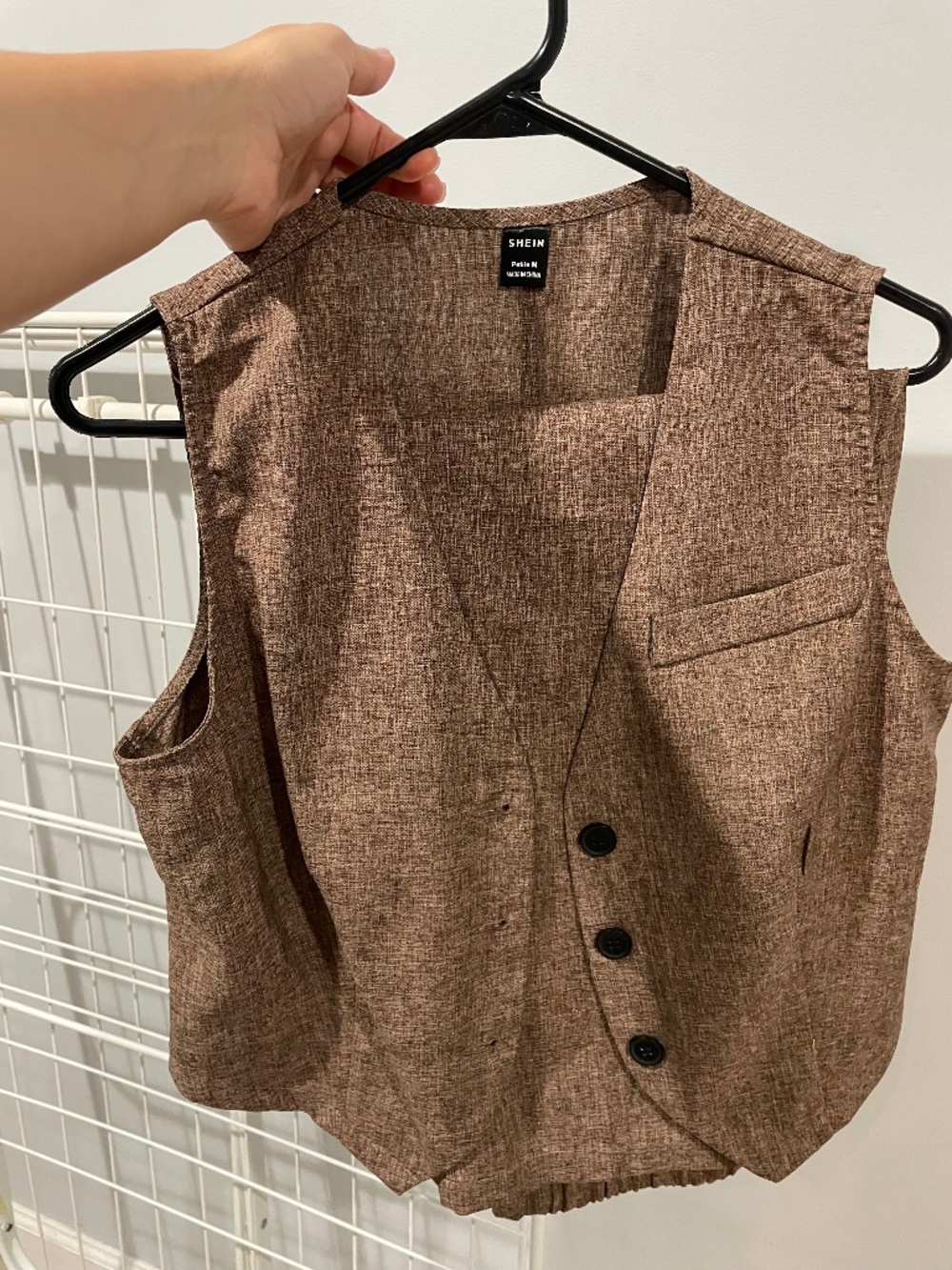 Petite Brown Vest Matching Set